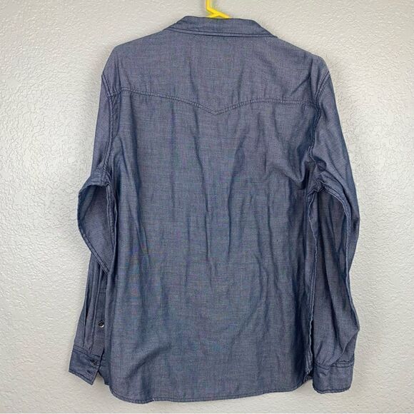 Rock & Republic Ladies Denim Dress Shirt, Long Sleeve Blue Size Large - Picture 3 of 12